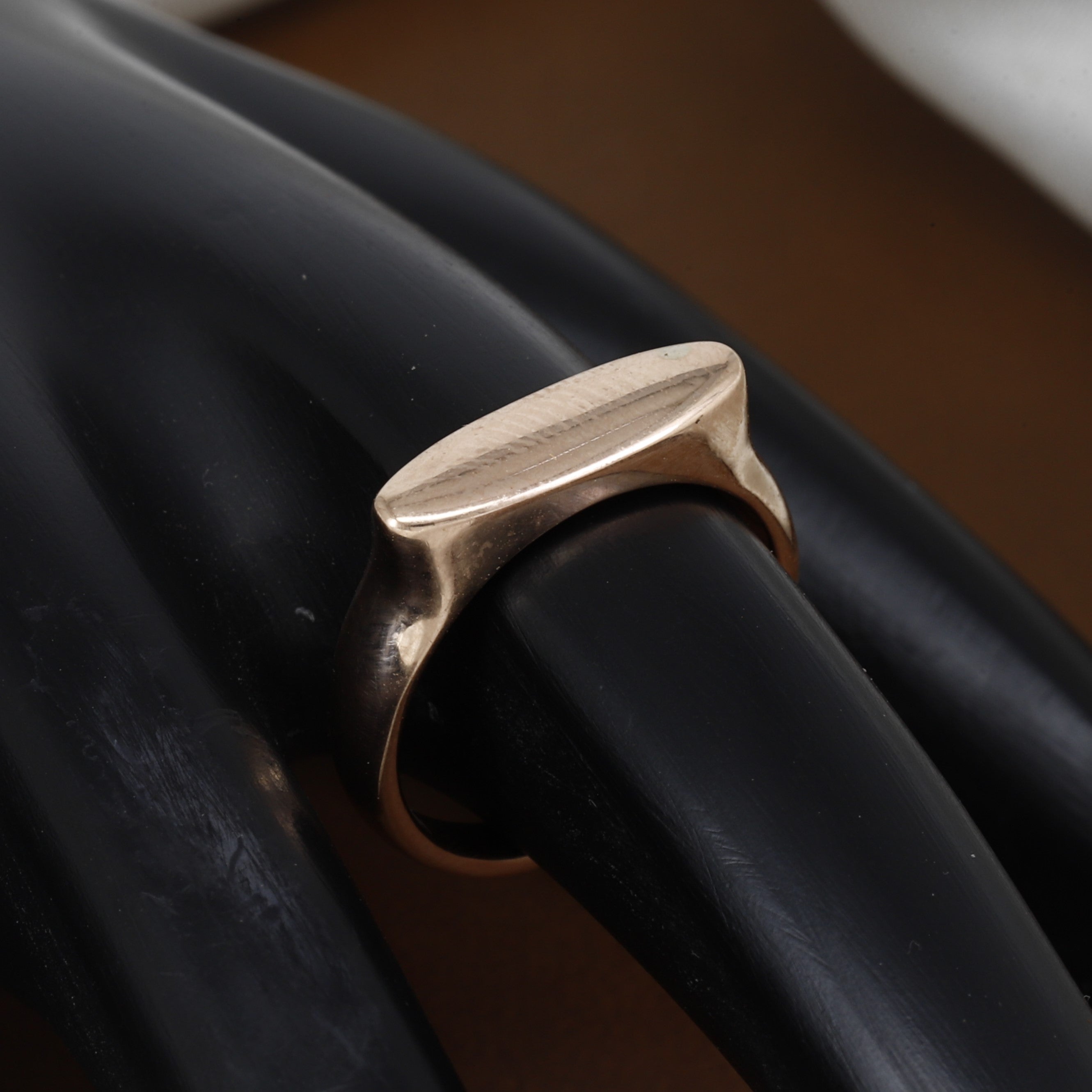 Minimalist Rose Gold Bar Statement Ring