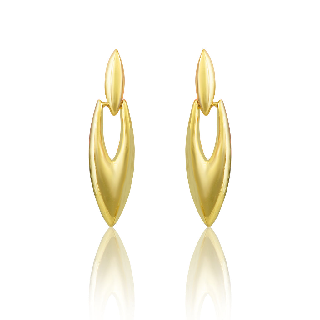 Shinning Gold Polish Sterling Western Earrings
