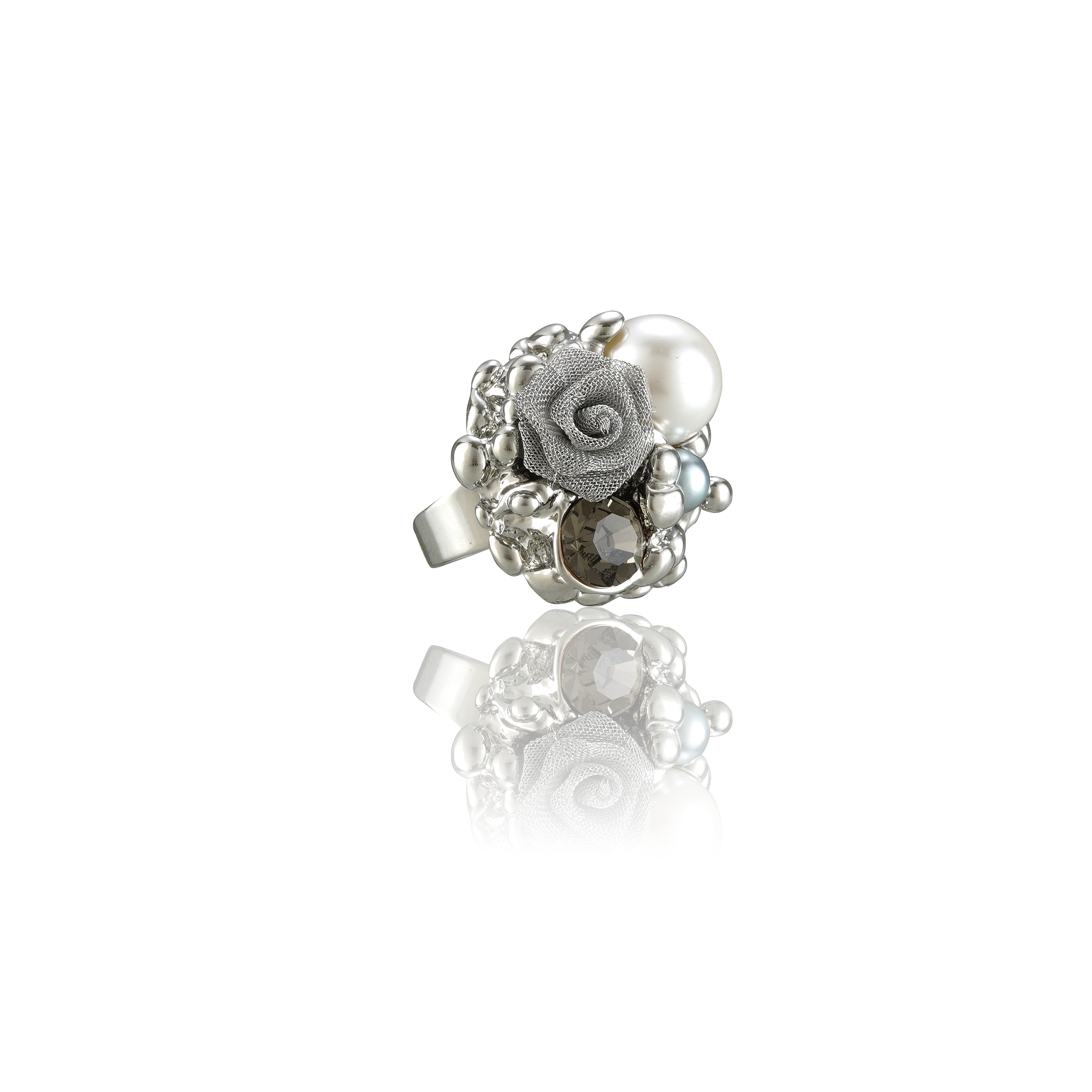 Silverpolished Imported Reception Wear Freesize Ring