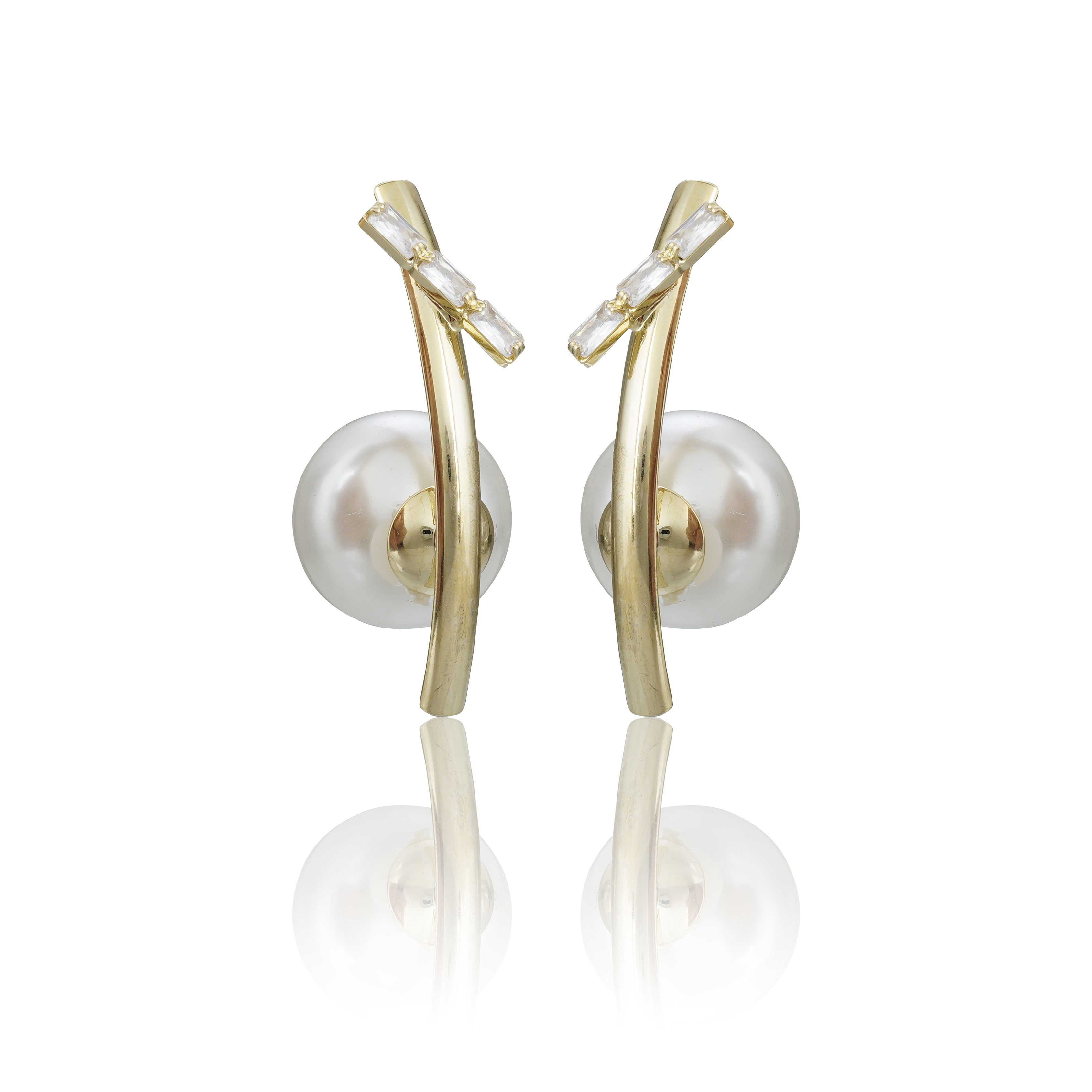 New Sterling Fancy Earrings With Big Perl