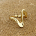 Gold Tone Wave Adjustable Ring