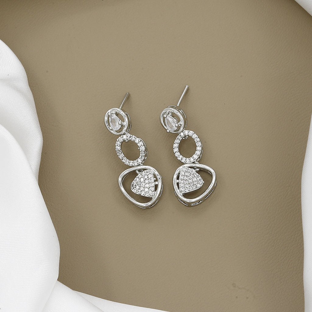 Sparkling Scrollwork Zirconia Necklace and Earring Set