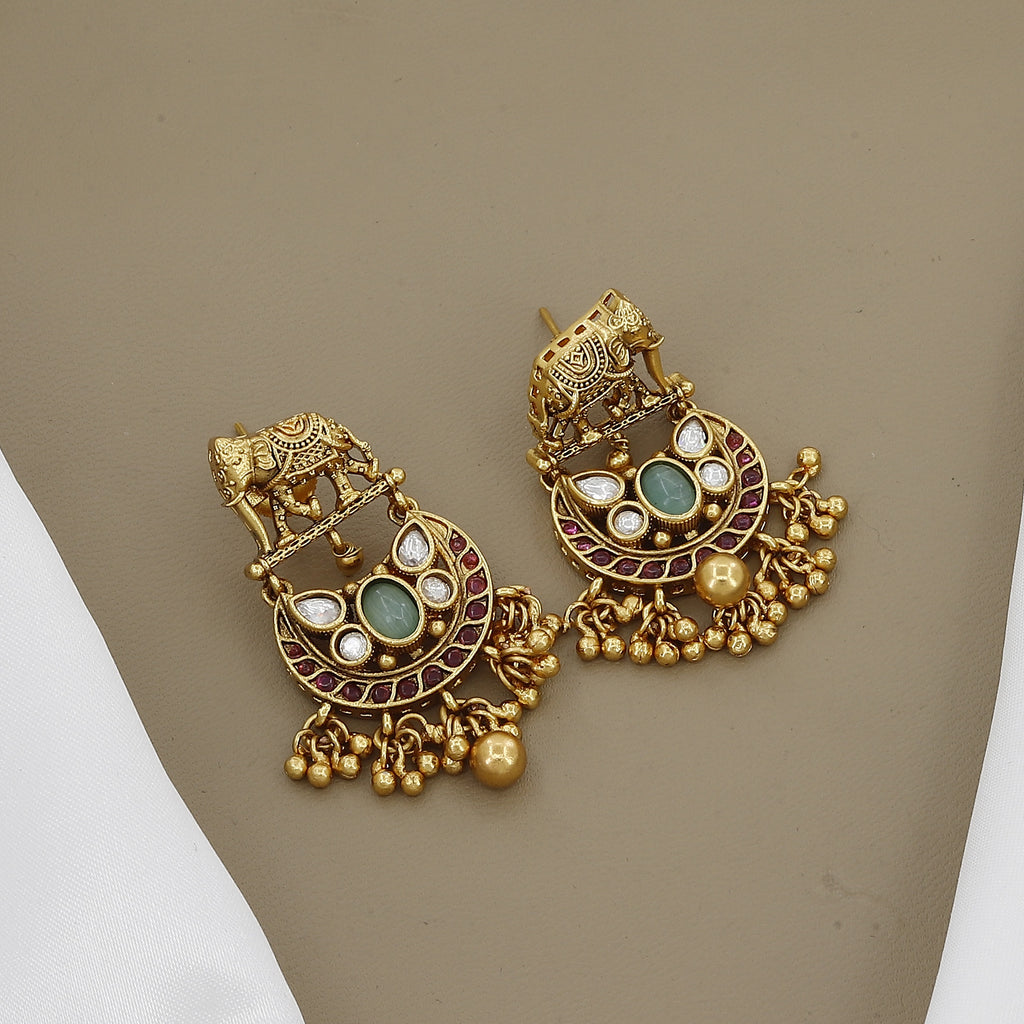 Antique Peacock & Elephant Motif Necklace Set