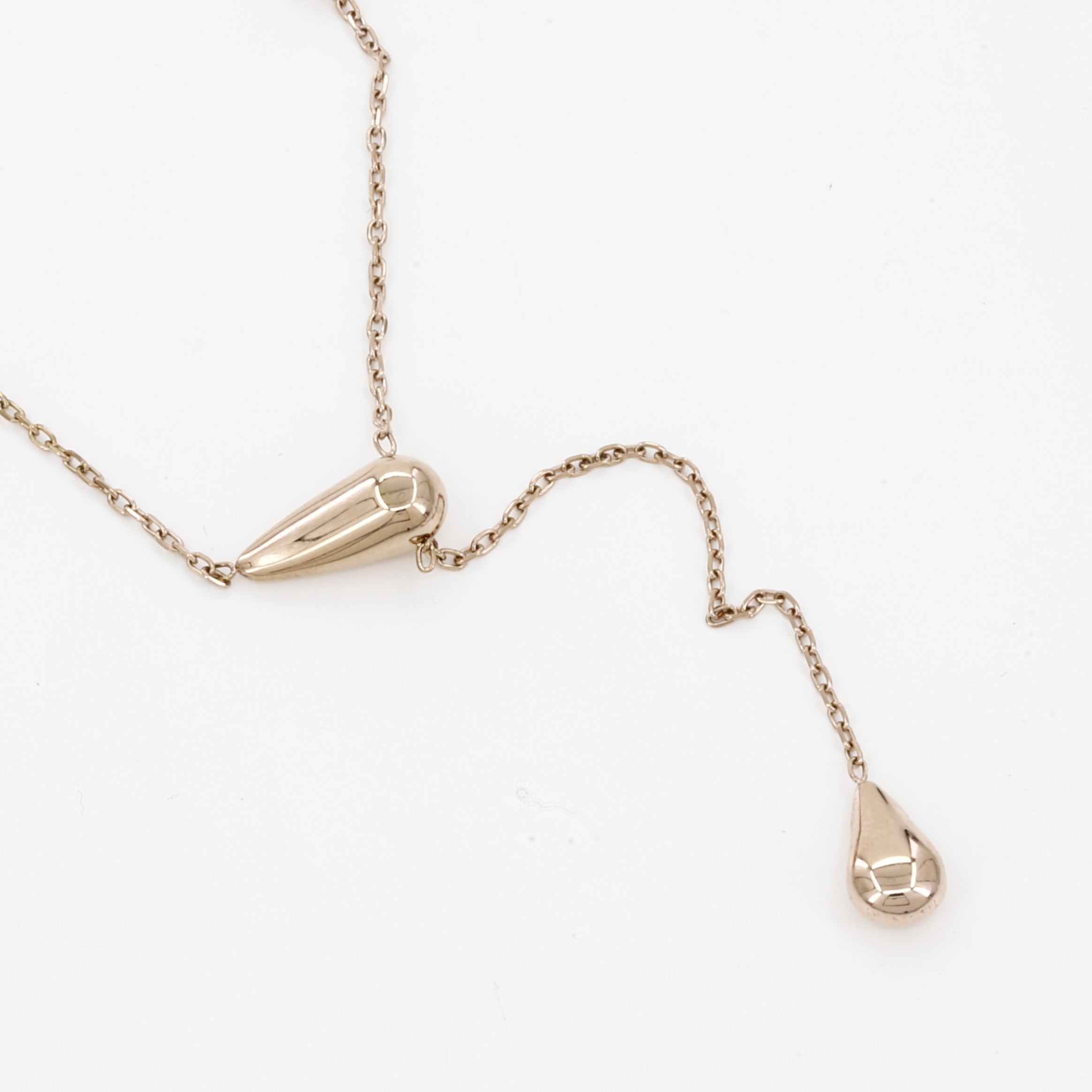 Dainty Y-Necklace Gold Teardrop Lariat Necklace