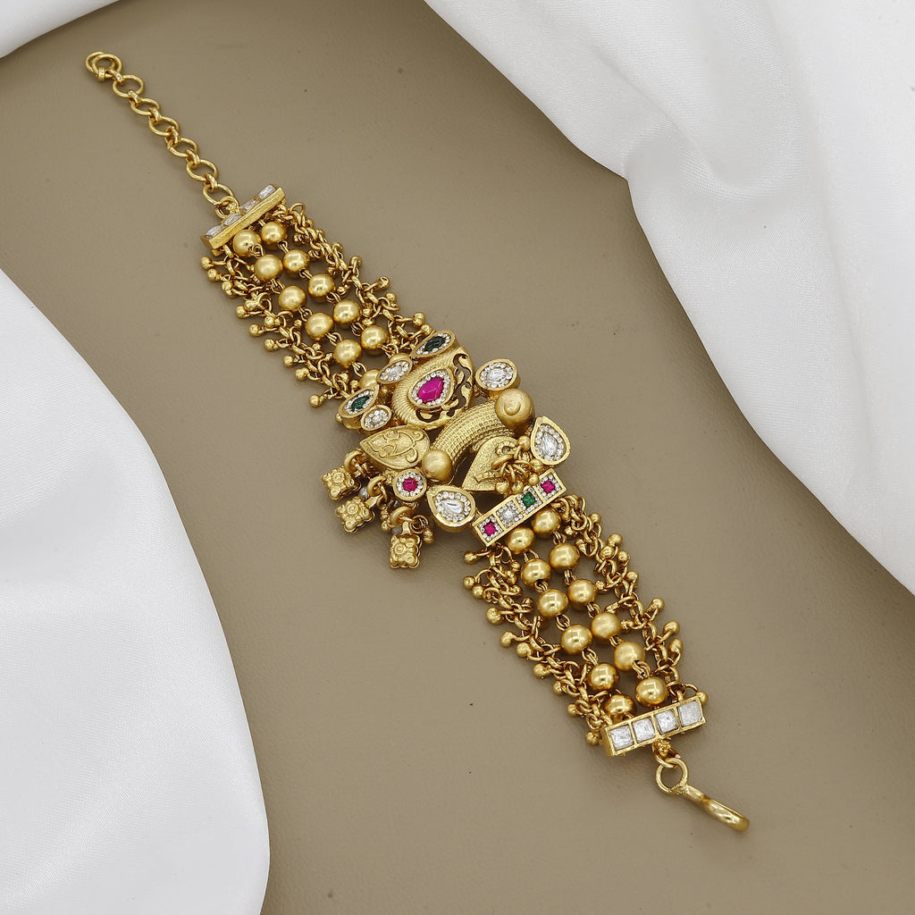 Symmetrical Meenakari Link Heritage Bracelet