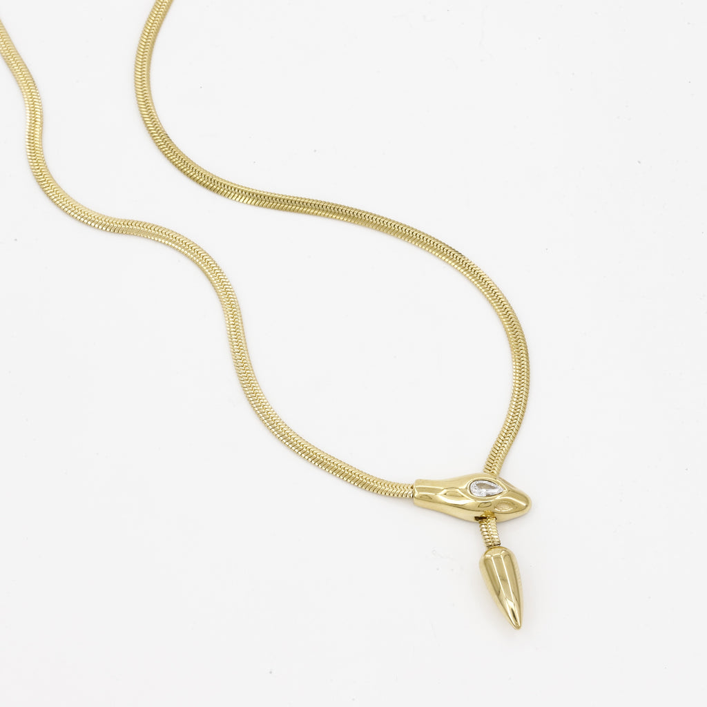 Serpent Pendant Women's Gold Snake Choker Necklace