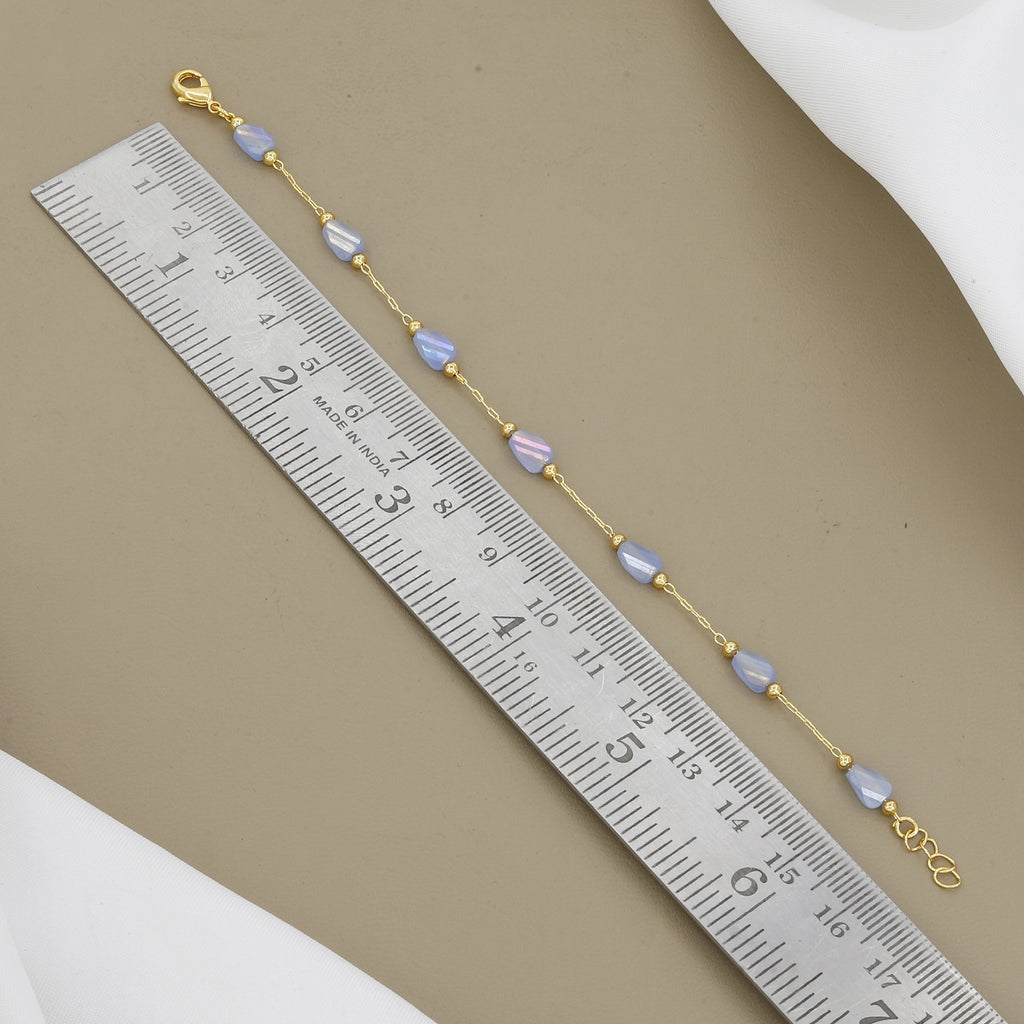 Minimalist Gold Link Bracelet with Stone Accents