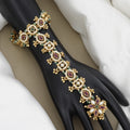 Ruby, Emerald & Pearl Hand Harness Antique Hath Panja