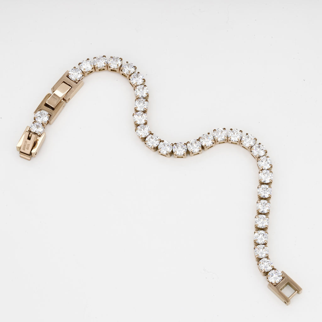 Faux Diamond Everyday Jewelry Elegant Gold Tennis Bracelet