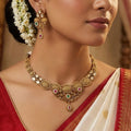 Traditional Kundan Style Floral Gold Necklace & Earring Set
