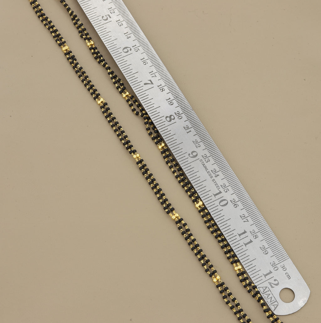 Antique Gold Black Bead Mangalsutra & Jhumka Set