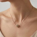 Elegant Mixed Metal Cluster Pendant Necklace