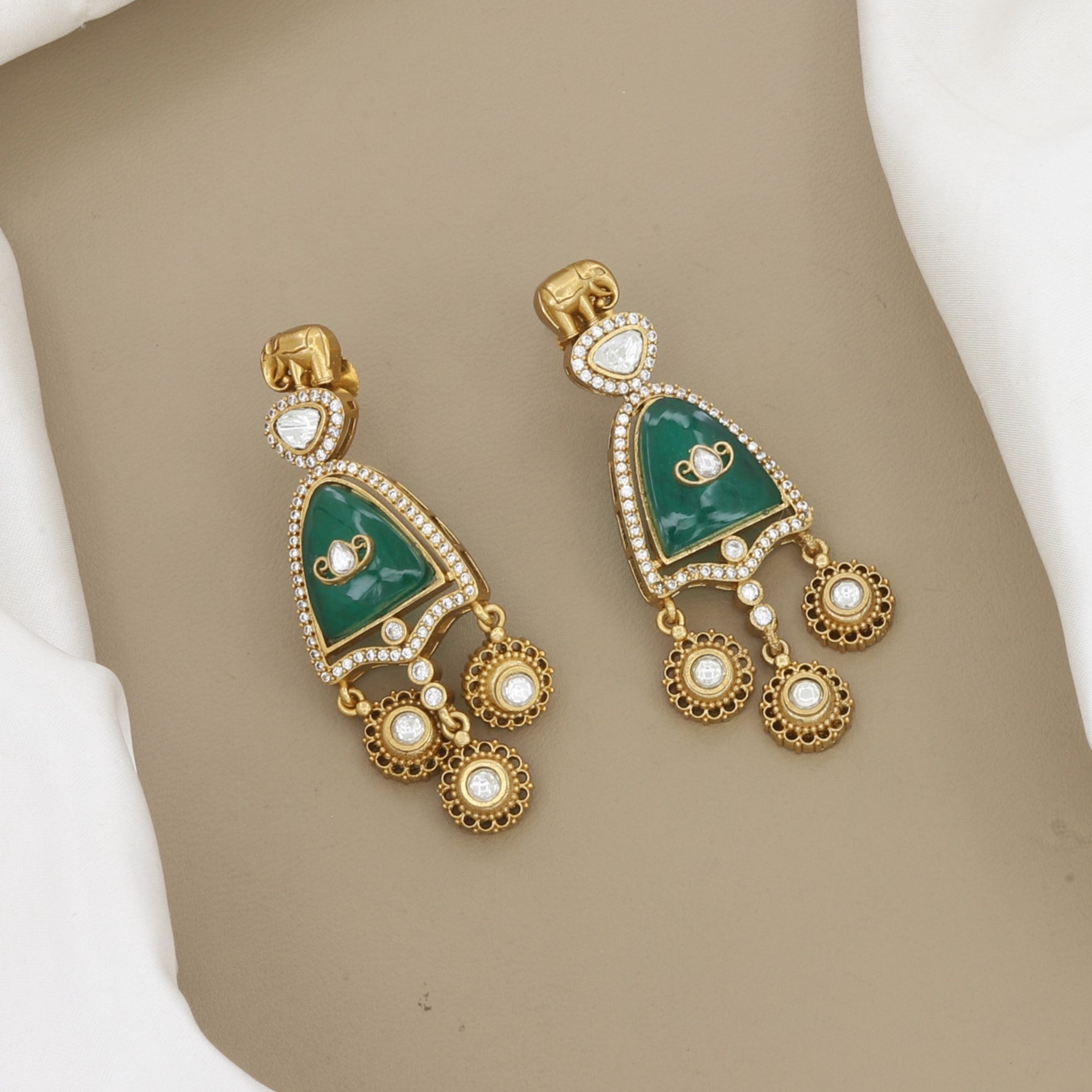 Multi-Color Statement Necklace Set with Elephant Motifs