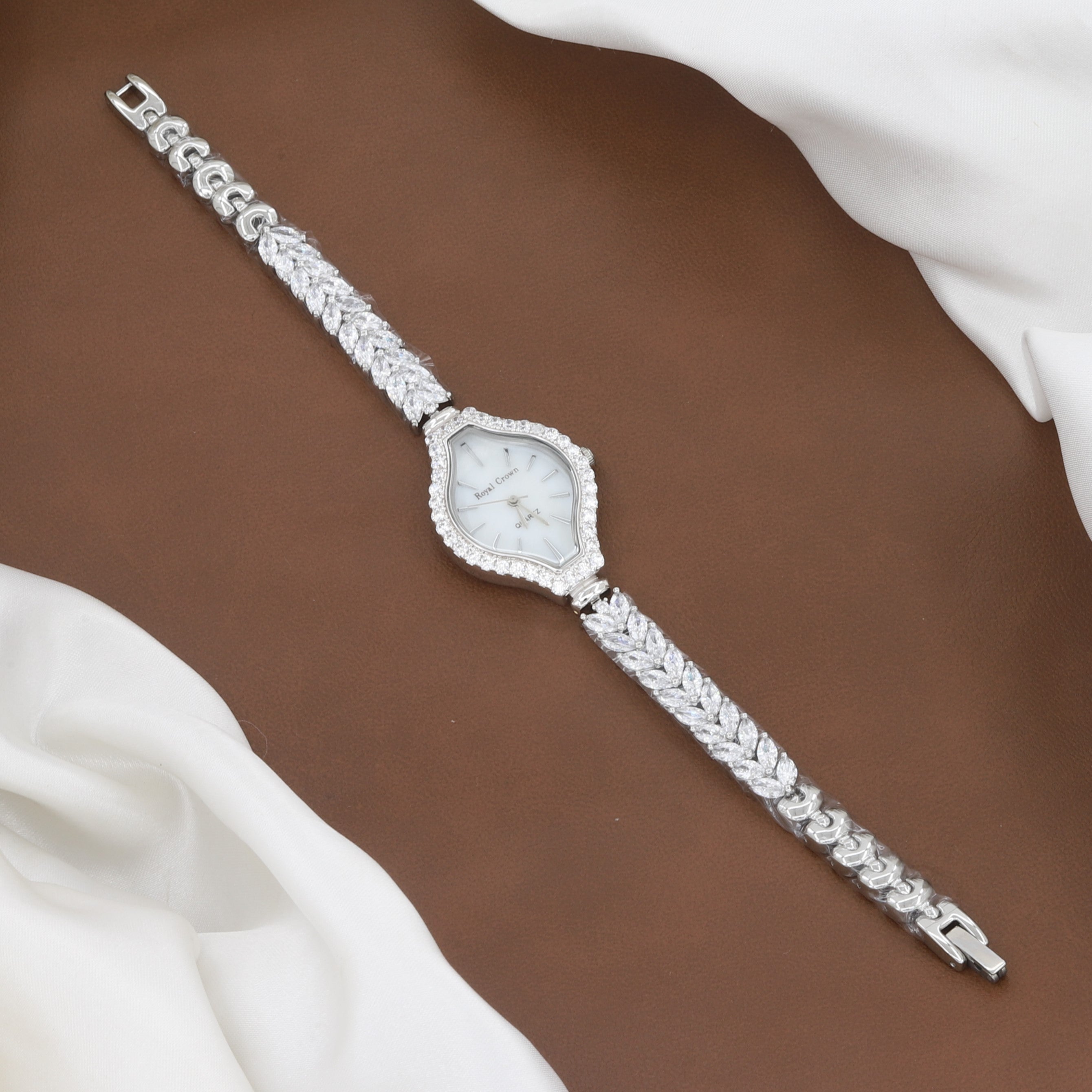 Women's Diamond-Studded Silver Watch
