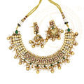 Premium Gold Plated CZ Necklace & Jhumka Earrings Set