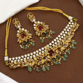 Traditional Kundan Floral Choker Necklace & Earrings Set