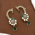 Victorian Polished Kundan & Emerald Full Ear Cuff Earring