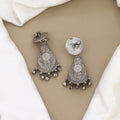 Antique Oxidised Silver Conical Jhumka Earrings