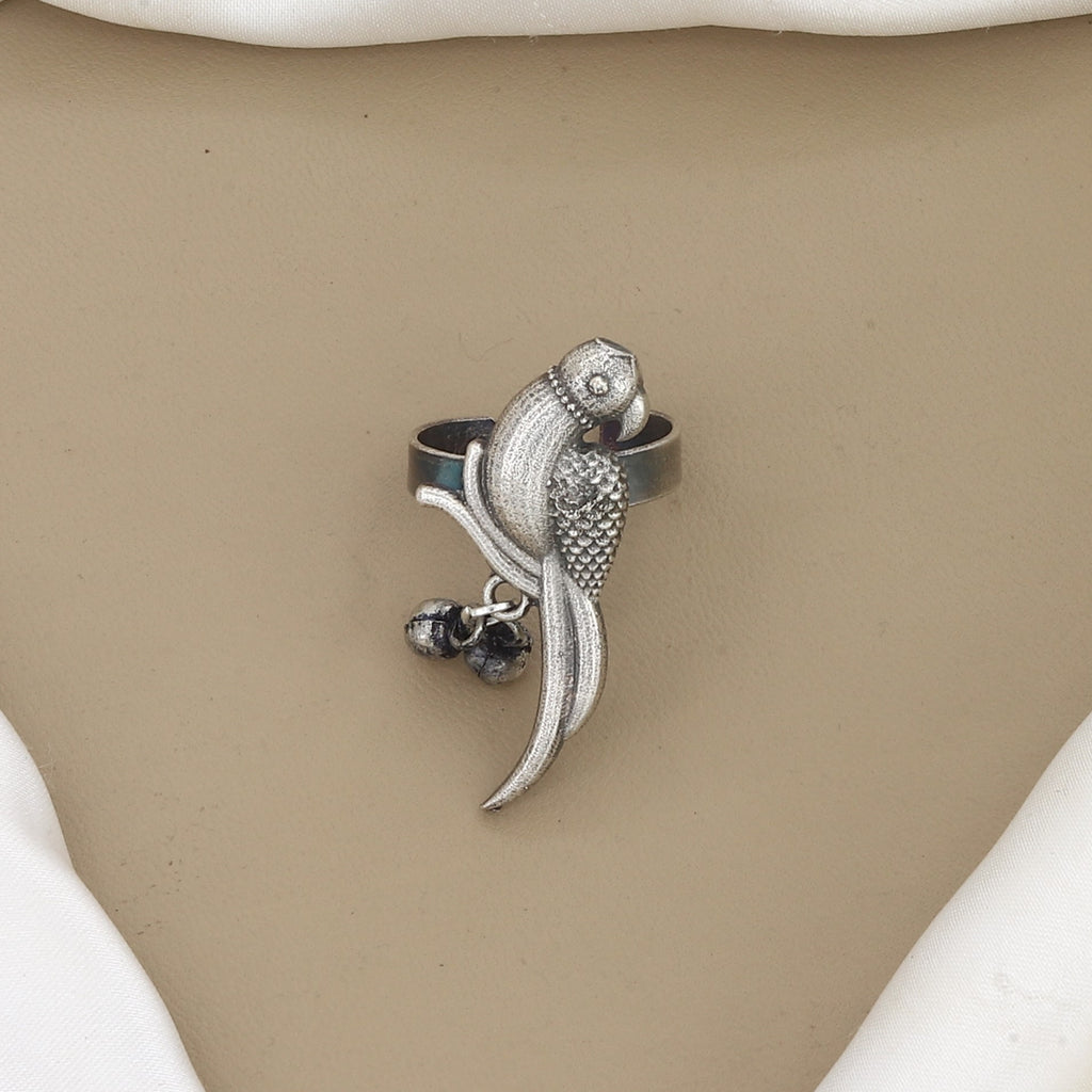 Antique Oxidized Silver Parrot Motif Ring