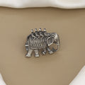 Oxidised Silver Elephant Statement Ring