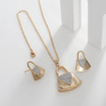 18k Rose Polished Lock Design Pendent Set