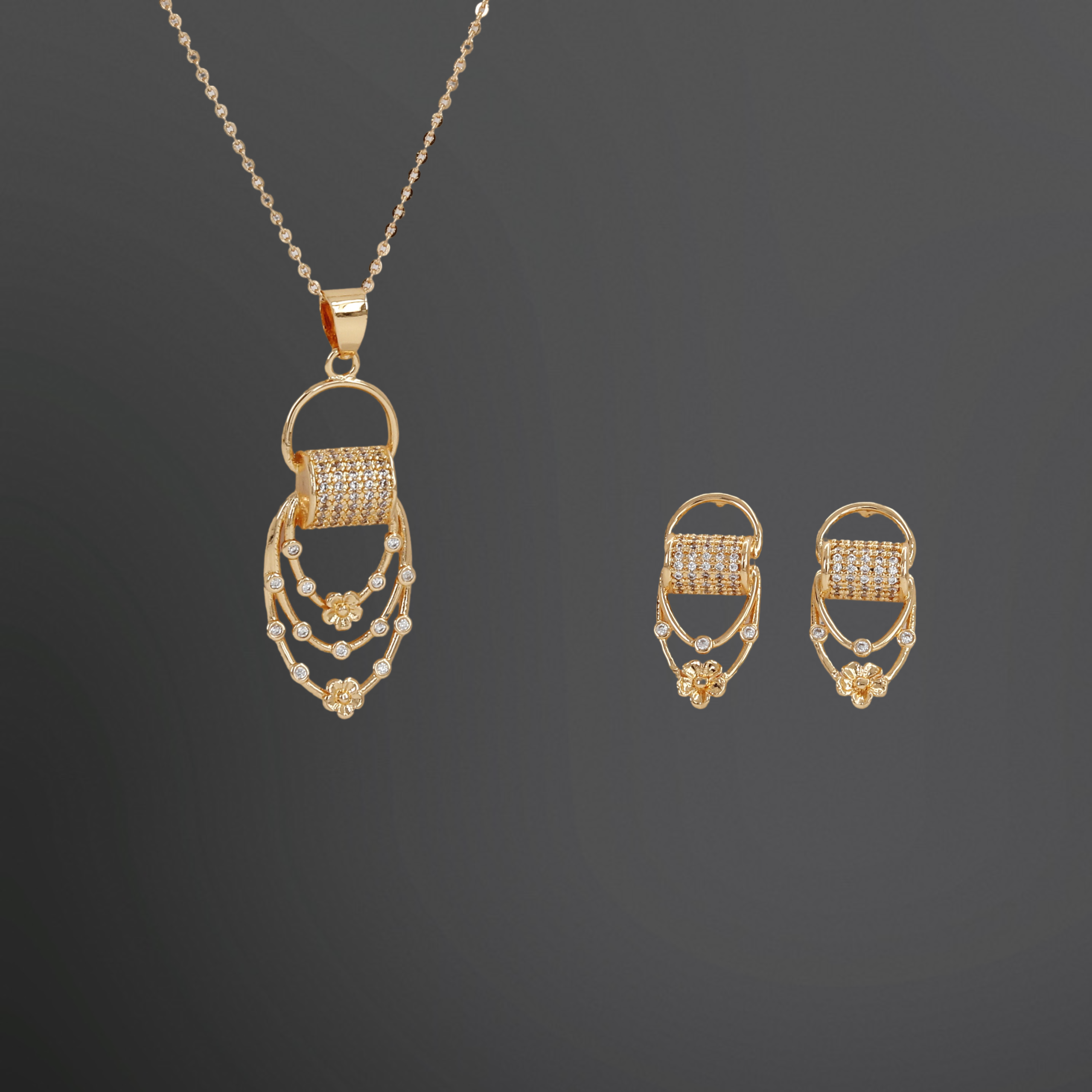 18k Polished Trendy Design Diamond Pendent Butti