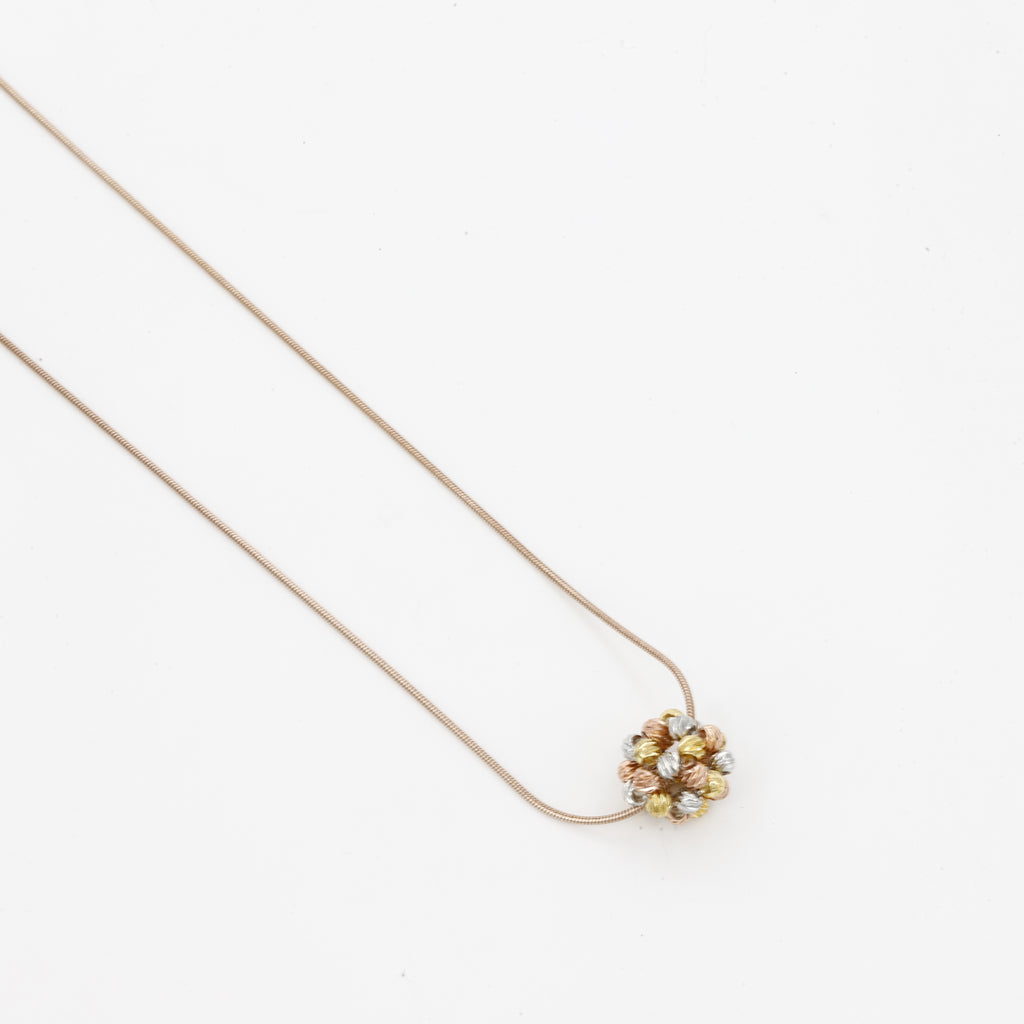 Elegant Mixed Metal Cluster Pendant Necklace