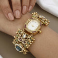Ethnic Pearl Handcrafted Antique Gold Filigree Watch