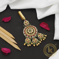 Gold Tone Waist Juda with Red, Green & White Stones
