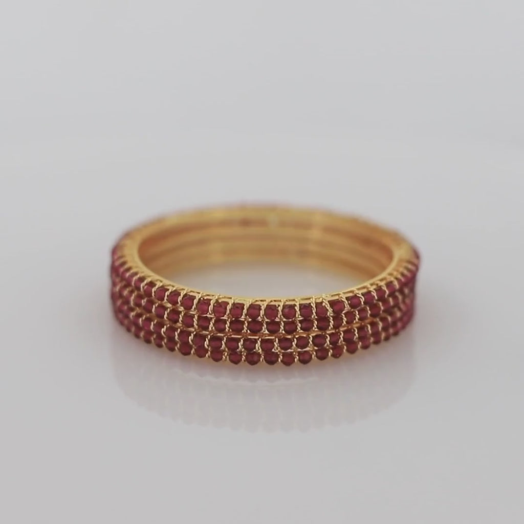 Crystal pearl bangles