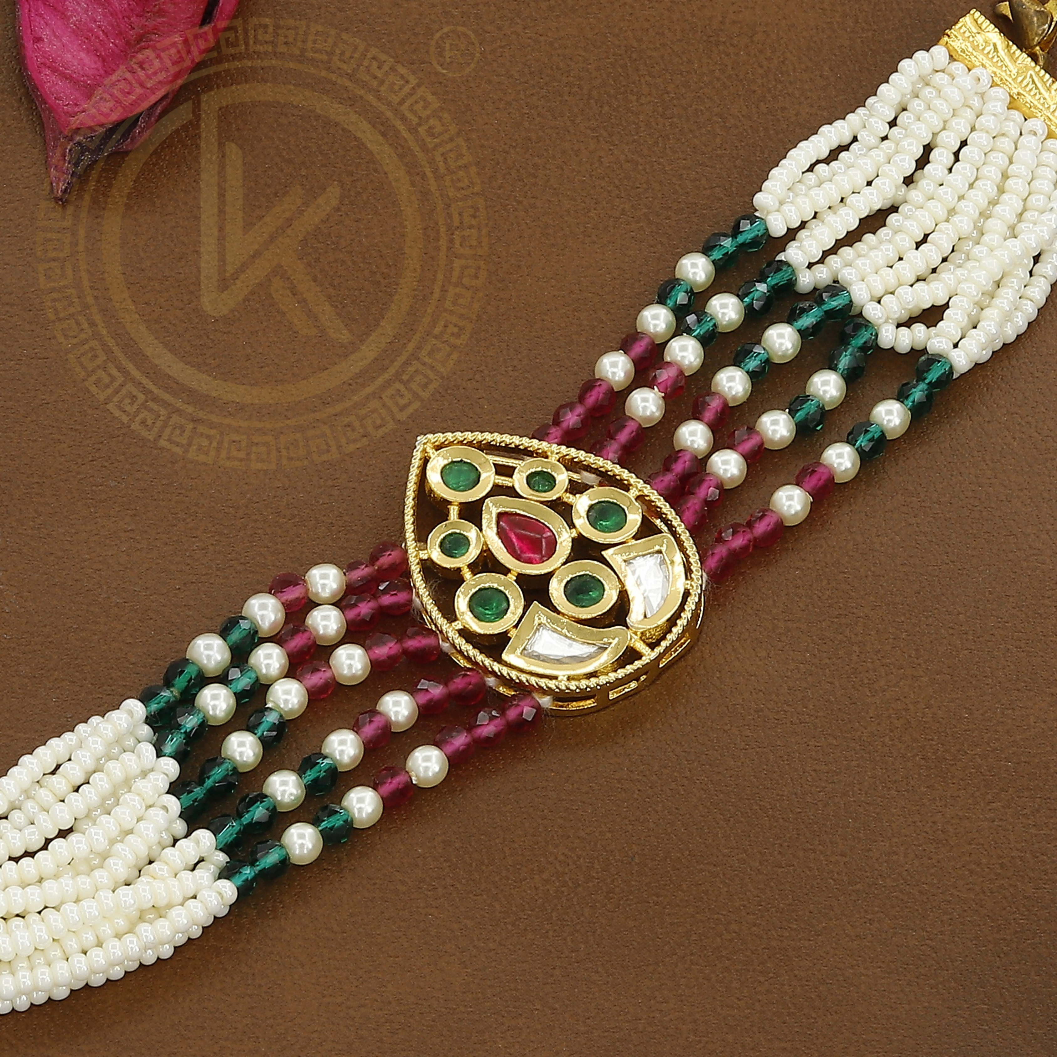 Teardrop Gemstone Pearl Hand Antique Bracelet